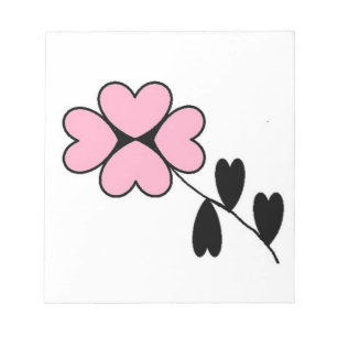 PINK HEART FLOWER NOTEPAD