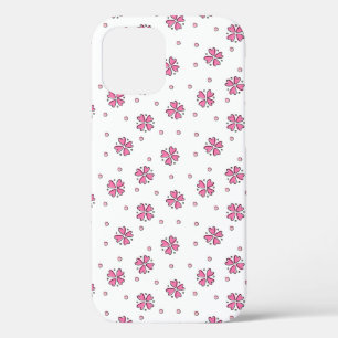 Pink Heart Flower Petals iPhone 12 Case