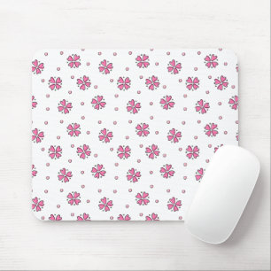 Pink Heart Flower Petals Mouse Pad