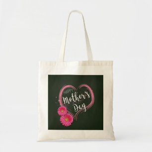 Pink Heart Flowers Mother's Day - Budget Tote Bag