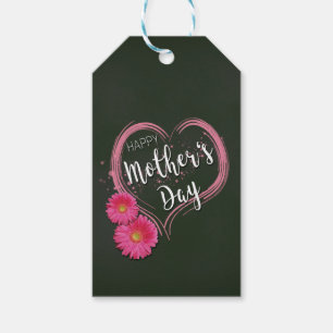 Pink Heart Flowers Mother's Day - Gift Tag