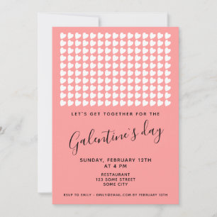 Pink Heart Friends Galentine`s Day Invitation