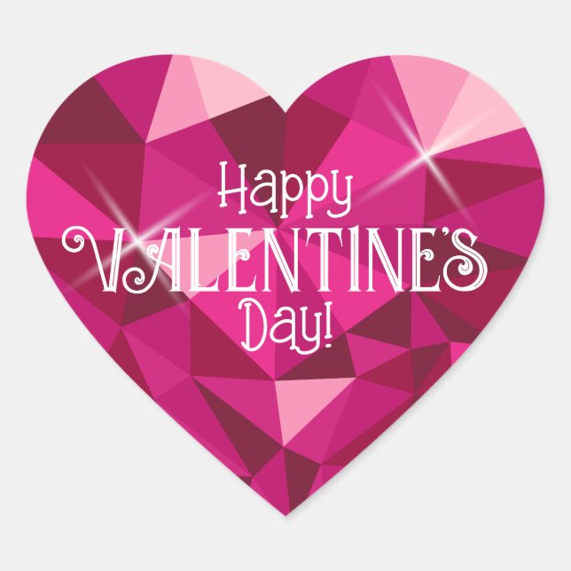 Pink Heart Gemstone Valentine's Day sticker (Devant)