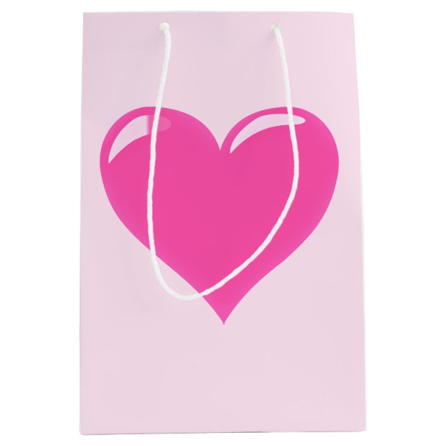 Pink Heart Gift Bag - Customizable (Front)