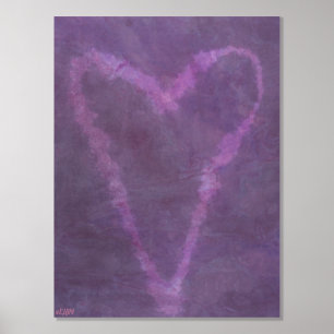 Pink Heart Gold or Silver Foil Print