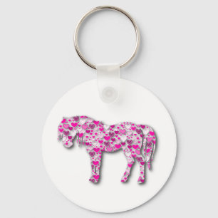 Pink - Heart Horse Keychain