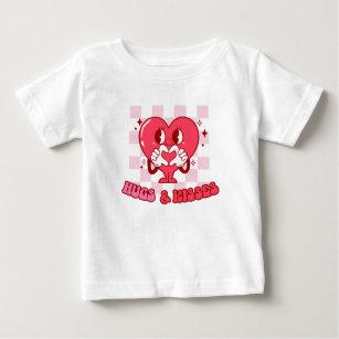 Pink Heart Hugs and Kisses Baby T-Shirt
