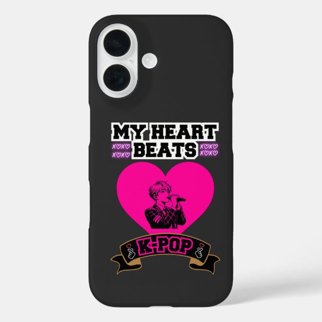 Pink Heart Idol Singing KPop Music Love Design Case-Mate iPhone Case (Back)