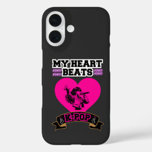 Pink Heart Idol Singing KPop Music Love Design iPhone 16 Case