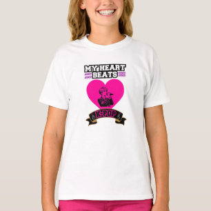 Pink Heart Idol Singing KPop Music Love Design T-Shirt