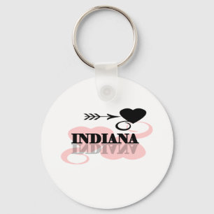 Pink Heart Indiana Keychain