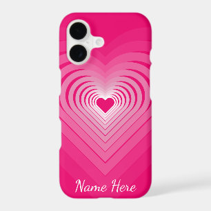 Pink Heart iPhone Case Personalized Your Name
