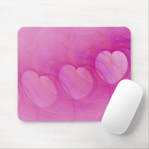 Pink Heart Line Mouse Pad