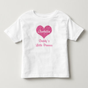 Pink Heart Little Princess Personalized Baby Name Toddler T-shirt