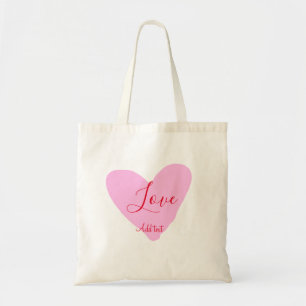 Pink heart love happy Valentine's day text red nam Tote Bag