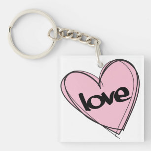Pink Heart (Love) Keychain