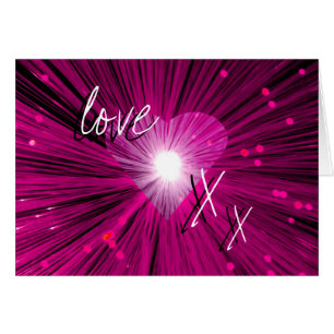 Pink Heart 'love & kisses' 'Your Text' card
