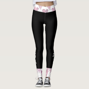 Pink Heart Love Leggings femmes