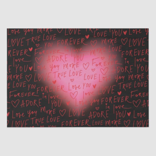 Pink Heart Love - Wrapping Paper (Front)