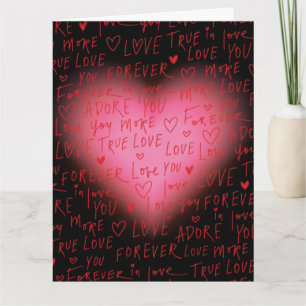 Pink Heart Love - Wrapping Paper Card