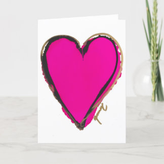 Pink Heart Lovitude Blank Note Card