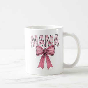 "Pink Heart Mama Bow Design  Mother's Day  Coffee Mug