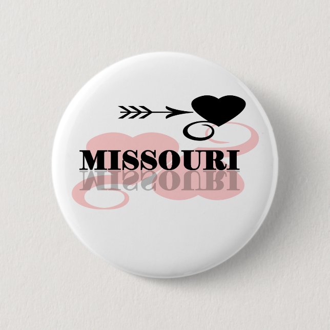 Pink Heart Missouri 2 Inch Round Button (Front)