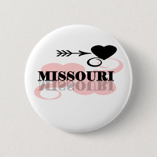 Pink Heart Missouri 2 Inch Round Button