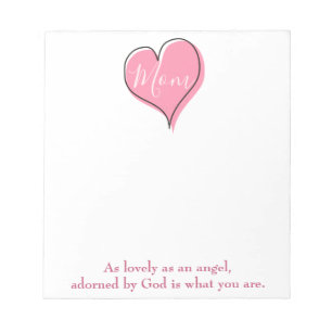 Pink heart mom notepad