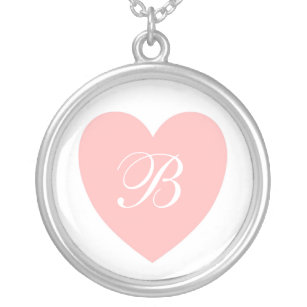 Pink Heart Monogrammed Necklace