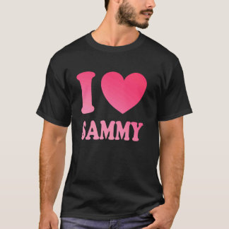 Pink Heart My Name is Sammy First Name I Love Samm T-Shirt