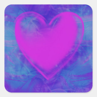 Pink Heart of Love Square Sticker