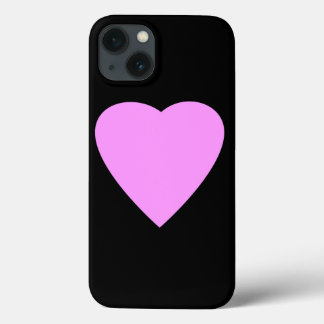 Pink Heart on Black. iPhone 13 Case