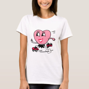 Pink Heart on Roller Skates T-Shirt