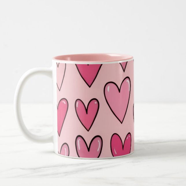 Pink Heart Overflow Mug | Pink (Gauche)
