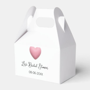 Pink heart pastel retro bridal shower date boho te favor box