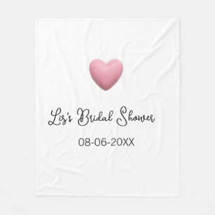 Pink heart pastel retro bridal shower date boho te fleece blanket