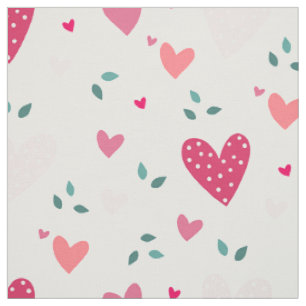 Pink Heart Pattern Baby Girl Nursery Fabric