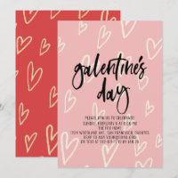 Pink Heart Pattern Galentine's Day Party