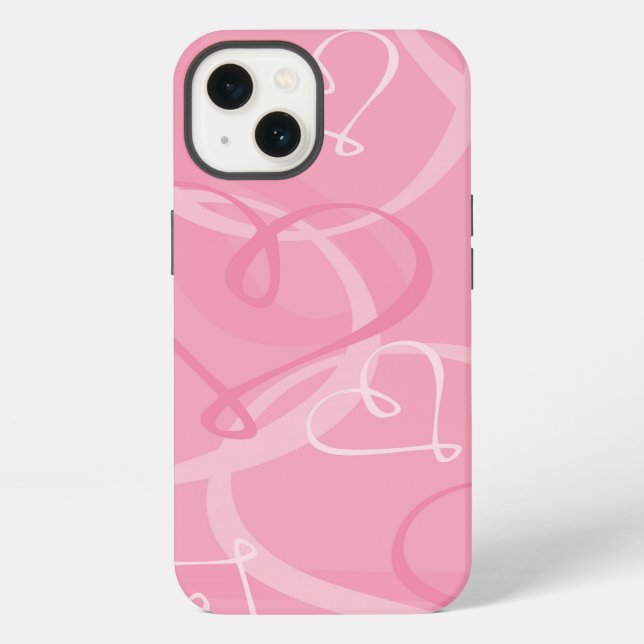 Pink heart pattern iPhone case (Back)