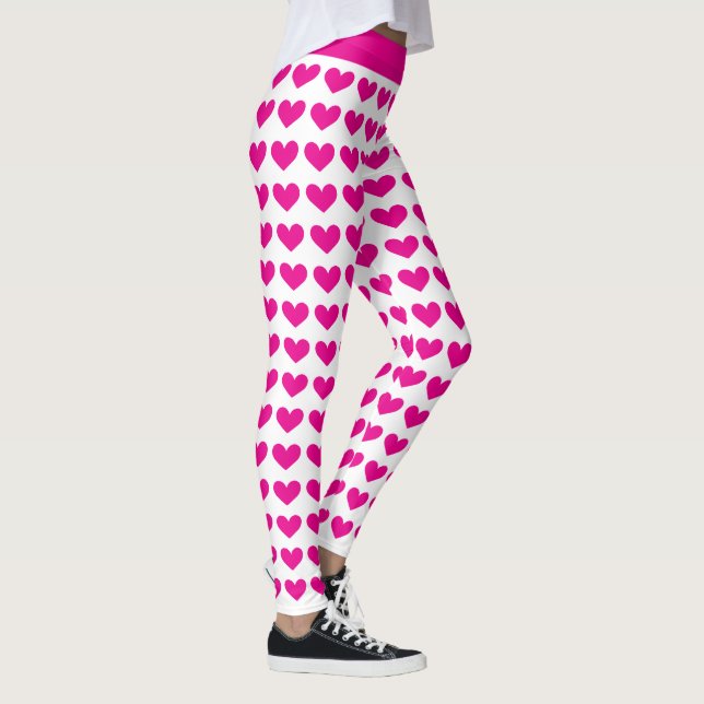 Pink Heart Pattern Leggings (Right)