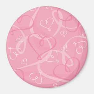 Pink heart pattern magnet