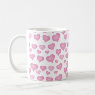 Pink heart pattern mug