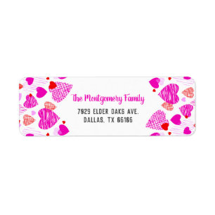 Pink Heart Pattern Personalized Name Valentine