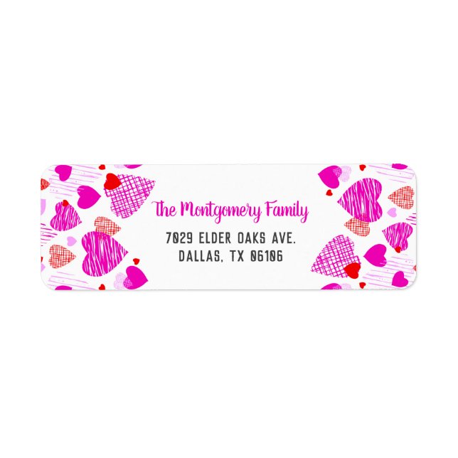 Pink Heart Pattern Personalized Name Valentine (Front)