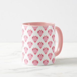 Pink Heart Pattern Strawberry Valentine Gift Mug