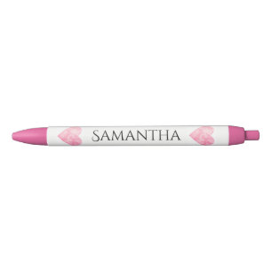 Pink Heart Pen, Customized Black Ink Pen