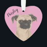 Pink Heart Personalized Brussels Griffon Dog Ornament<br><div class="desc">I am in love with this beautifully detailed watercolor illustration of a brussels griffon dog! Personalize these reversible ornaments and make the nice list this year! Shop the rest of my collection for the sweetest housewarming, bridal shower, teacher, mother-in-law, husband, boyfriend, secret santa, sympathy, or tough-to-shop-for gifts! To see more...</div>