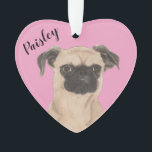 Pink Heart Personalized Brussels Griffon Dog Ornament<br><div class="desc">I am in love with this beautifully detailed watercolor illustration of a brussels griffon dog! Personalize these reversible ornaments and make the nice list this year! Shop the rest of my collection for the sweetest housewarming, bridal shower, teacher, mother-in-law, husband, boyfriend, secret santa, sympathy, or tough-to-shop-for gifts! To see more...</div>