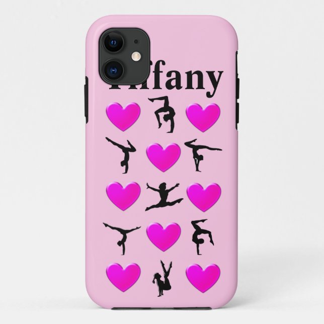 Pink Heart Personalized Gymnastics iphone 6 case (Back)